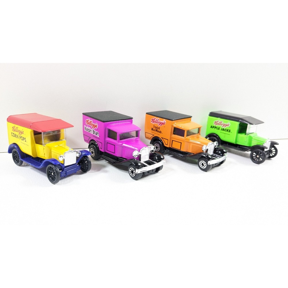 Matchbox Kelloggs Cereal Diecast Truck Set Model A & T Ford Apple Jacks Pops
